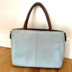 Latico Light Blue Leather Double Handle Handbag